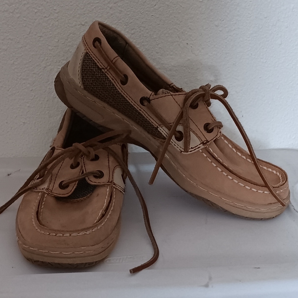 Tan Boys Sperry Boat Shoes